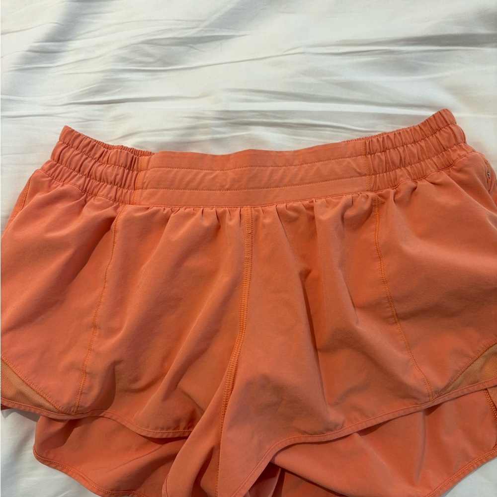 Women's light orange lululemon shorts